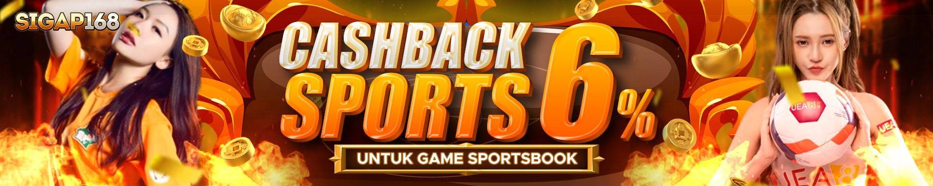 bonus cashback sportsbook sigap168 6%